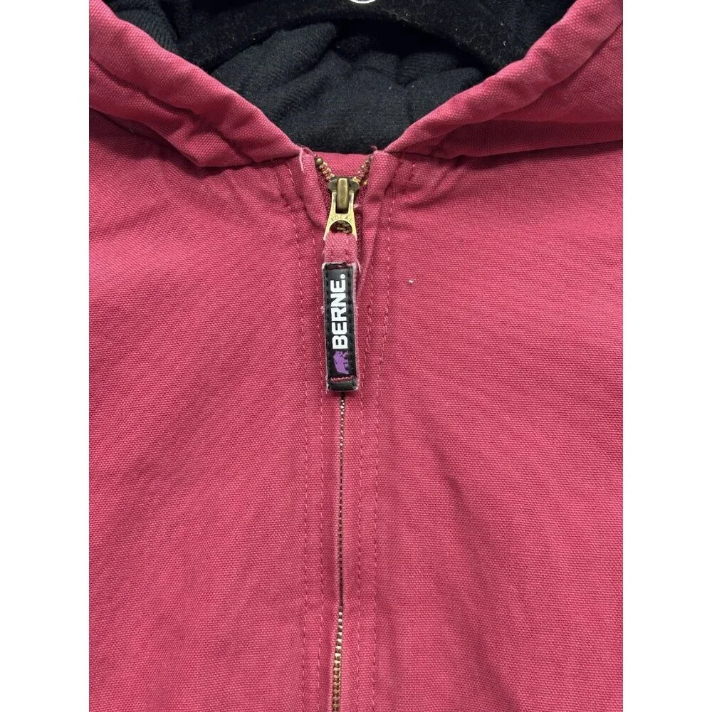 Berne canvas Coat Jacket Youth Girls MEDIUM 10-12 Pink Insulated Duck Chore Hood